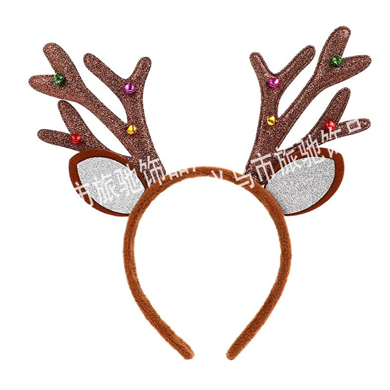 新しいクリスマスヘッドバンド枝角ベルぬいぐるみヘッドバンドヘラジカクリスマスパーティーパーティーホリデーデコレーション|undefined