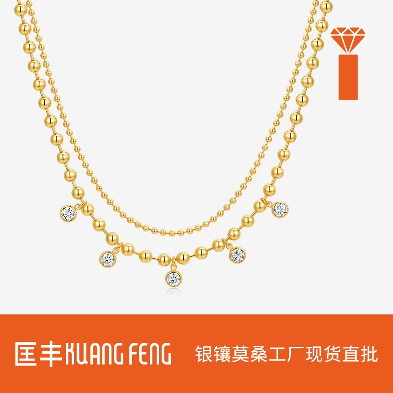 Новое европейское и американское трансграничное ожерелье из стерлингового серебра S925 с кисточками и инкрустацией из муассанита, простой дизайн, доступная роскошная цепочка на ключицу, женская модель