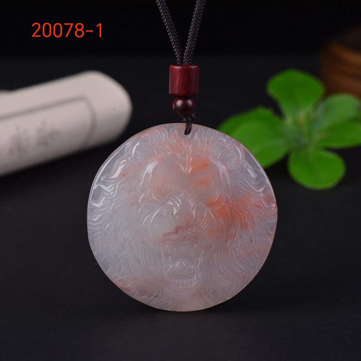 天然新疆金丝玉桃花酿狮子头玉吊坠挂件玉佩颈饰项链挂坠平安腰佩