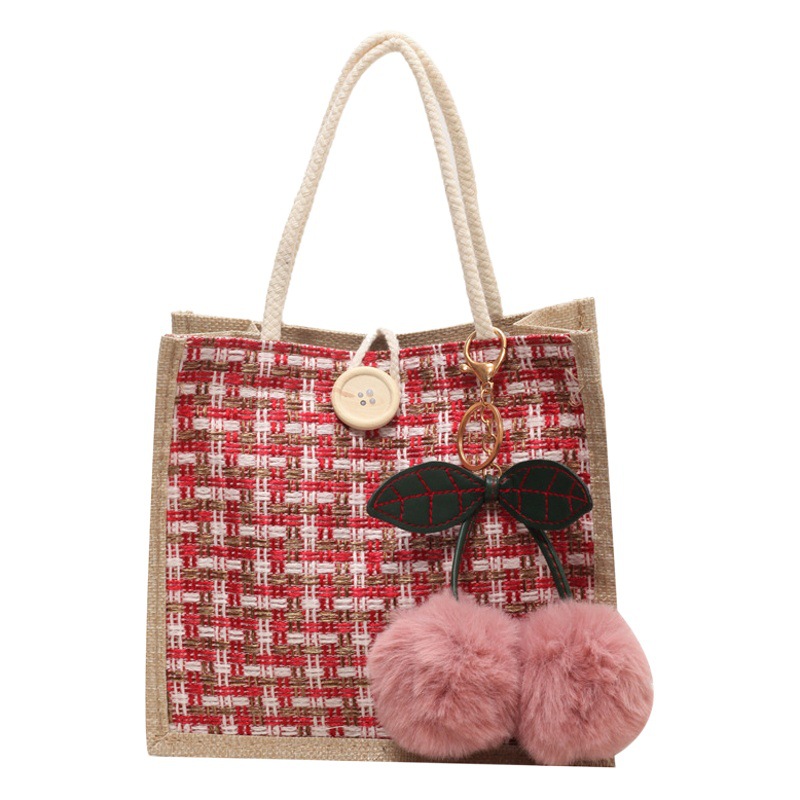 Women's bag autumn and winter New versatile high-grade texture niche handbag fashionable red hand gift linen bag