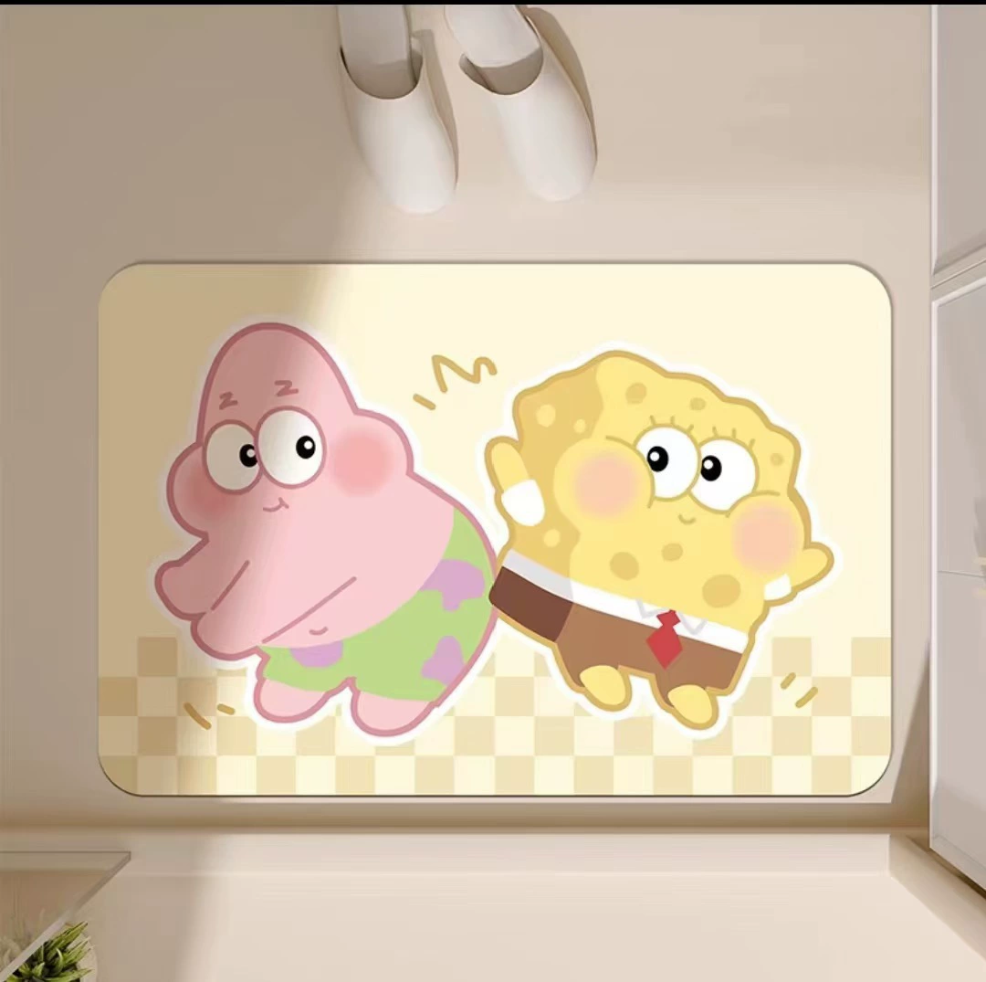 Детский Cartoon губчатый коврик, впитывающий воду нескользящий банный коврик, различные размеры 30×40–80×120 см
