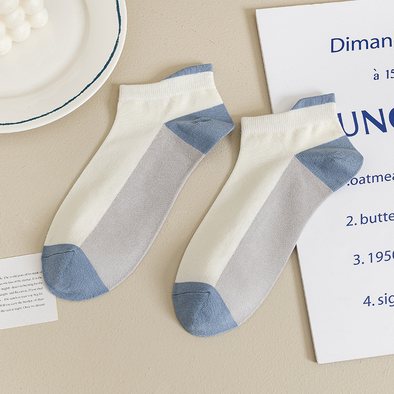Calcetines de primavera y verano calcetines de algodón de los hombres bajo-top corto rayas transpirable deportes barco Calcetines Zhuji calcetines de hombre al por mayor