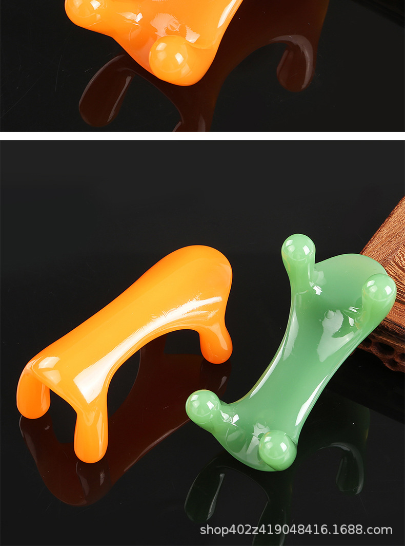 Resin Gua Sha Massage Tool Four-Edge Back Spine Scraper Large Handheld Neck Shoulder Point Massage Tool 100g key features