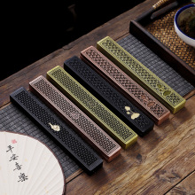 线香插家用室内办公室创意新款檀香薰香锌合金防火卧香线香盒摆件