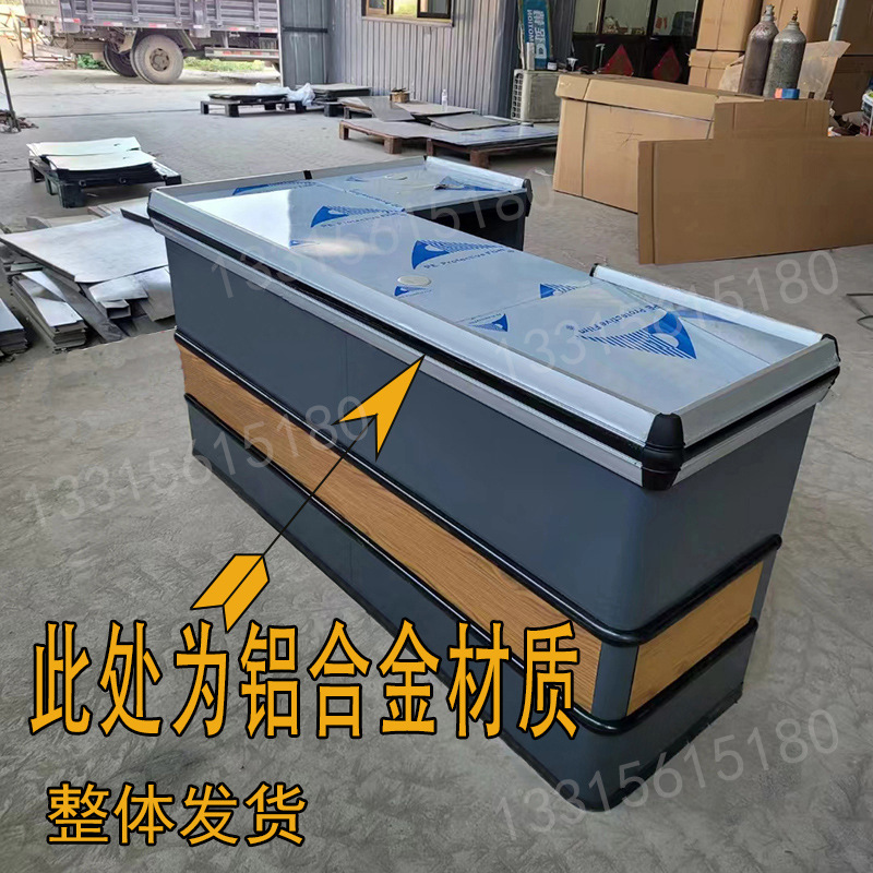 El metal de borde integral no requiere encimera de acero inoxidable en la esquina, el supermercado se puede ensamblar con aleación de aluminio integrada