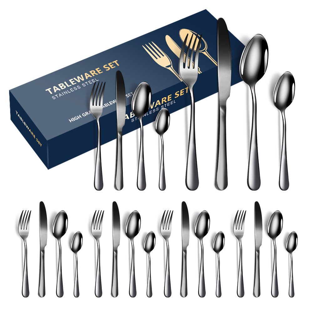 4 구성 요소 6 인 24 피스 세트 블랙