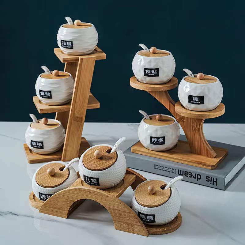 Household bamboo multi -layer Japanese seasoning tank storage shelf…