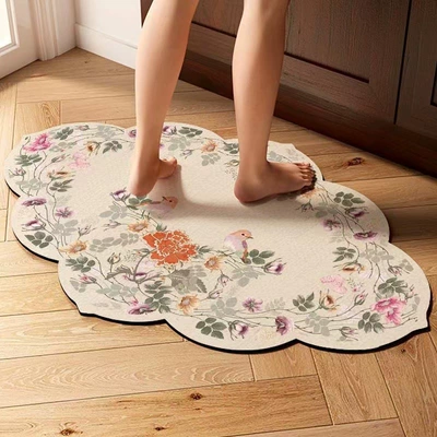 Flower kitchen table mat entrance, Avtomobil döşəmə paspasları - 06-eyebrow-eye-smile-4060cm25mm