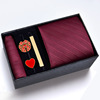 Men's gift box, red tie, brooch, set