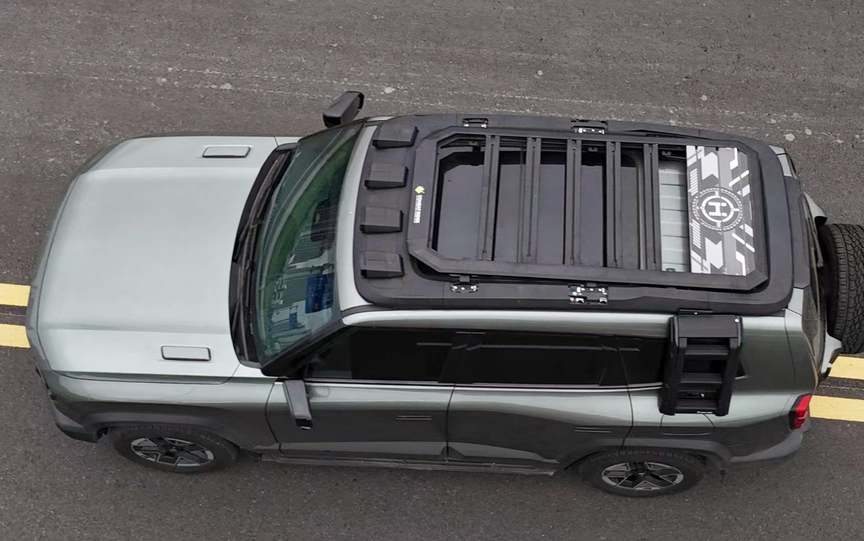 dark blue 318 roof rack ladder side account car off-road modified roof platform outdoor storage travel rack