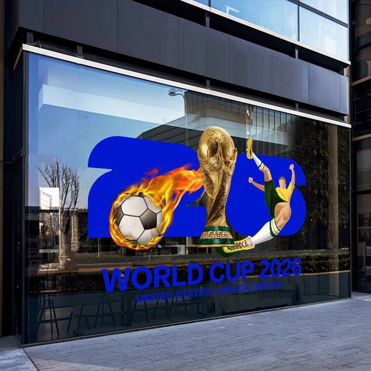 2026 Us-Canada-Mexico World Cup Glass Electrostatic Stickers Creative Theme Sports Betting Shop Bar Restaurant Window Atmosphere Decoration