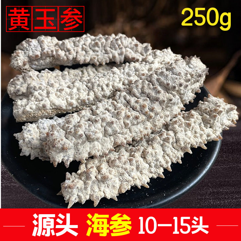 海参源头 黄玉参 刺王海参干货10-15头水发好品质黄肉参大号250g