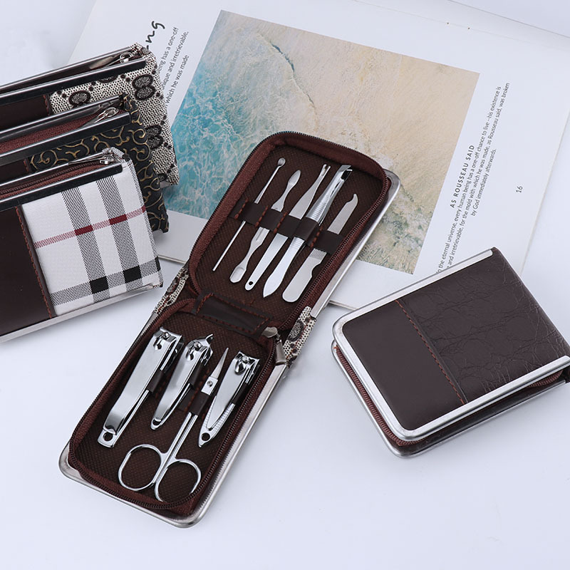 Spot Nine-Piece Nail Clipper Set Beauty Manicure Tools Multi-Functional Nail Clipper Set Wholesale Carbon Steel Material