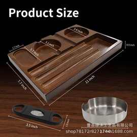 木质雪茄烟灰缸室内外露台家庭办公室桌面父亲节礼品雪茄配件支架