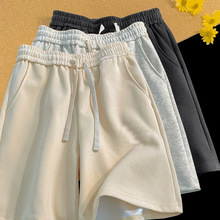 JMK纯色运动裤基础款休闲裤短裤男女情侣宽松百搭阔腿五分卫裤ins