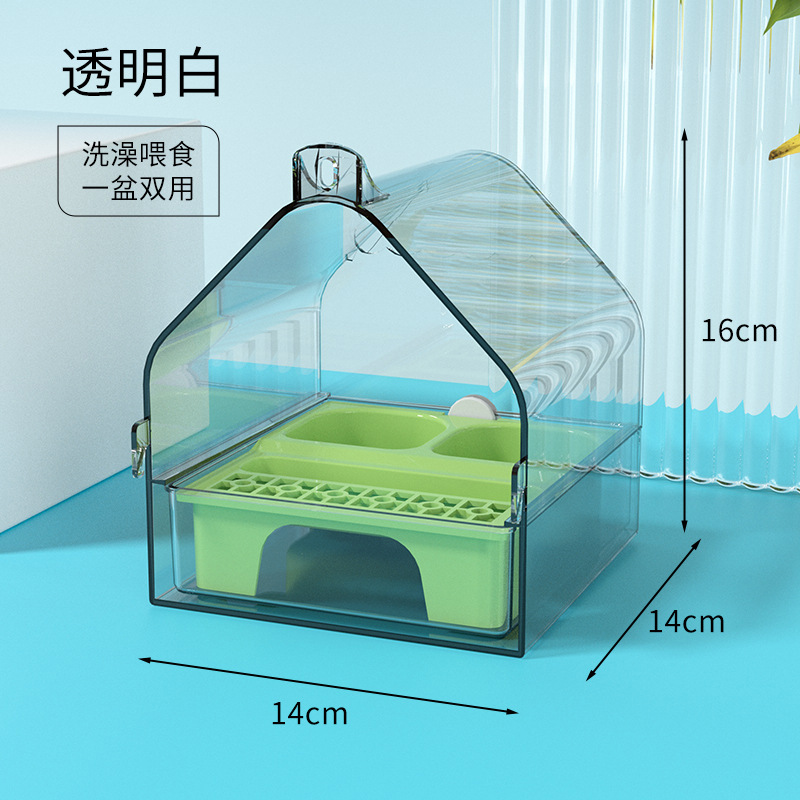 Parrot bathtub external anti-splash feeder with drawer removable and washable bird cage accessories black phoenix and peony special 5