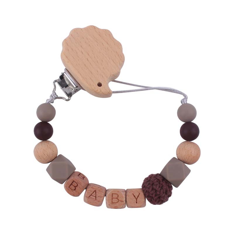 Nuevo bebé suministros de dibujos animados animal haya chupete clip calmante bebé DIY nombre chupete de silicona anti-gota cadena