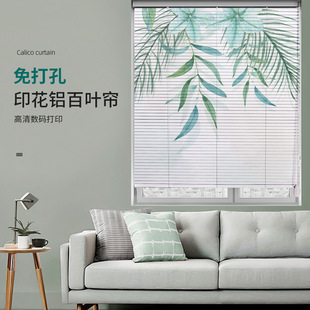 Selected New Printed Blinds Soft Gauze Curtains Bathroom Blinds Blackout Wholesale Punch-Free Living Room Kitchen Restaurant