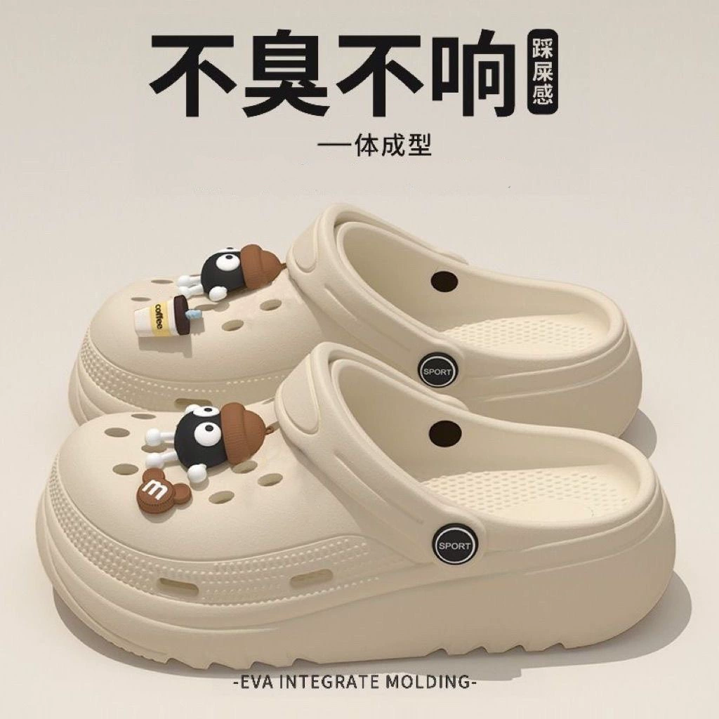 Летние сабо для женщин, тапочки из ЭВА, дышащие и милые женские тапочки с мультяшным носком, парные тапочки, женские сандалии