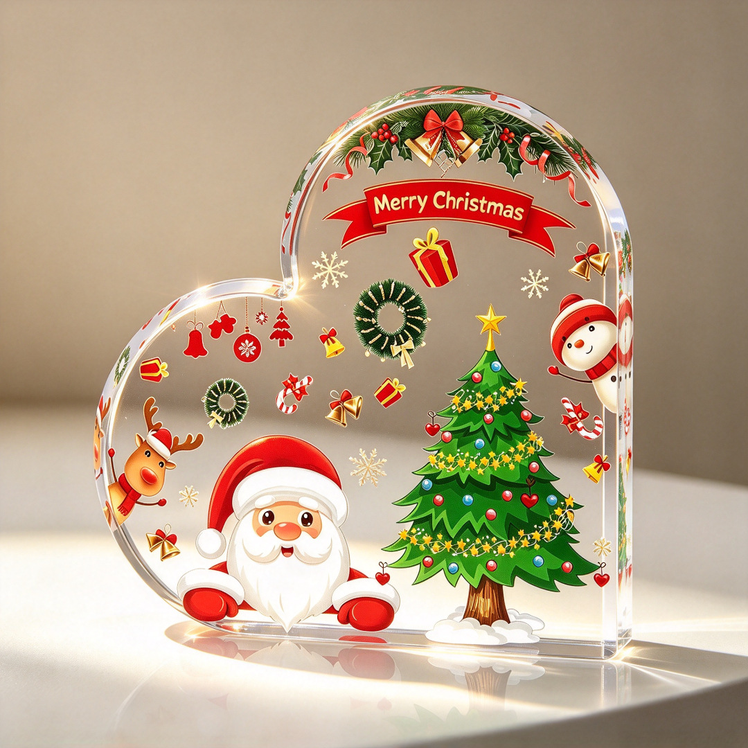 Cross-Border Popular Acrylic Desktop Ornaments with a High-End Feel, Thanksgiving and Christmas Decoration Gifts, Transparent Standee Crafts