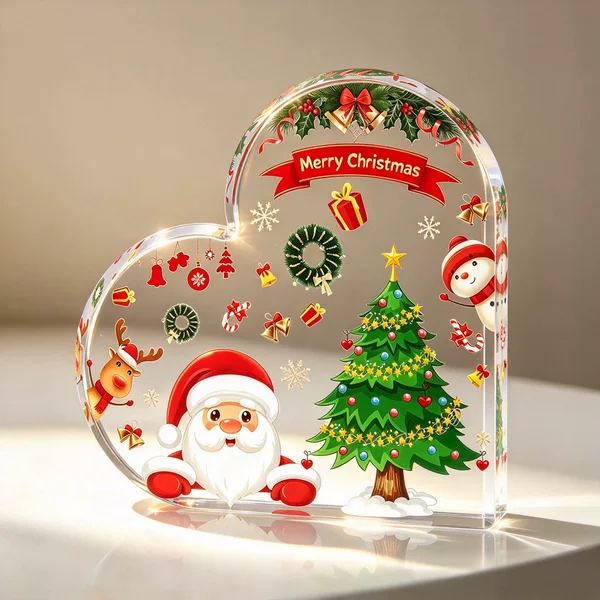 Cross-Border Popular Acrylic Desktop Ornaments with a High-End Feel, Thanksgiving and Christmas Decoration Gifts, Transparent Standee Crafts