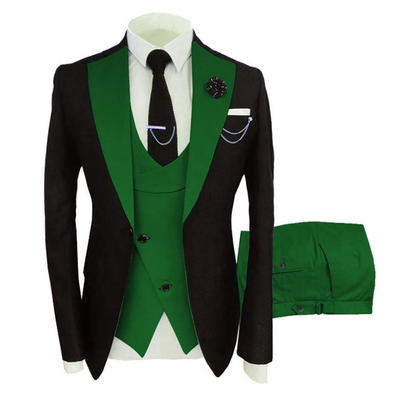 Men's Clothing Men's suit three piece suit Korean version slim fit business banquet host clothing groomsmen suit new_voghion.com