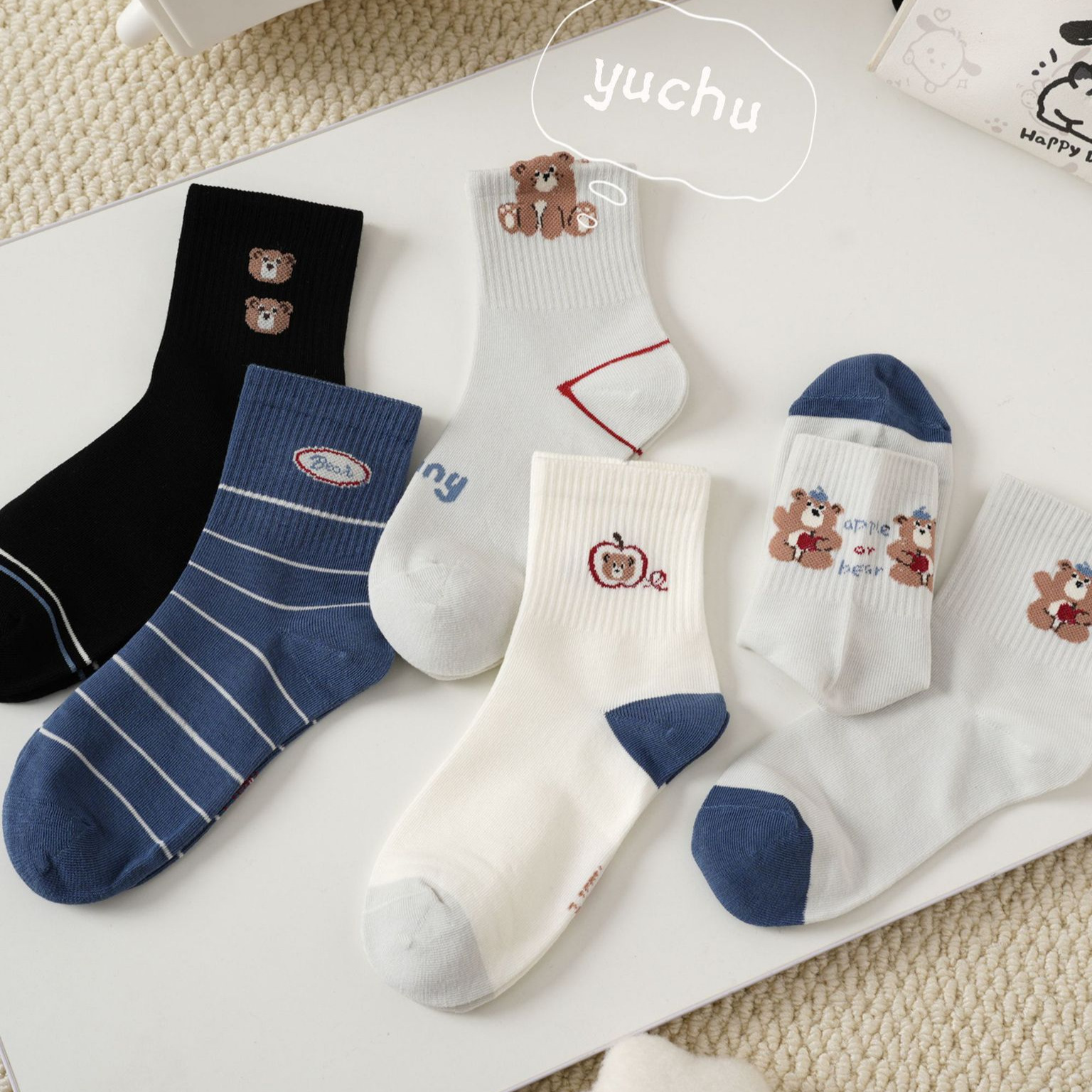 Seamless Stitched Children's Socks Autumn And Winter New Cute Cartoon...