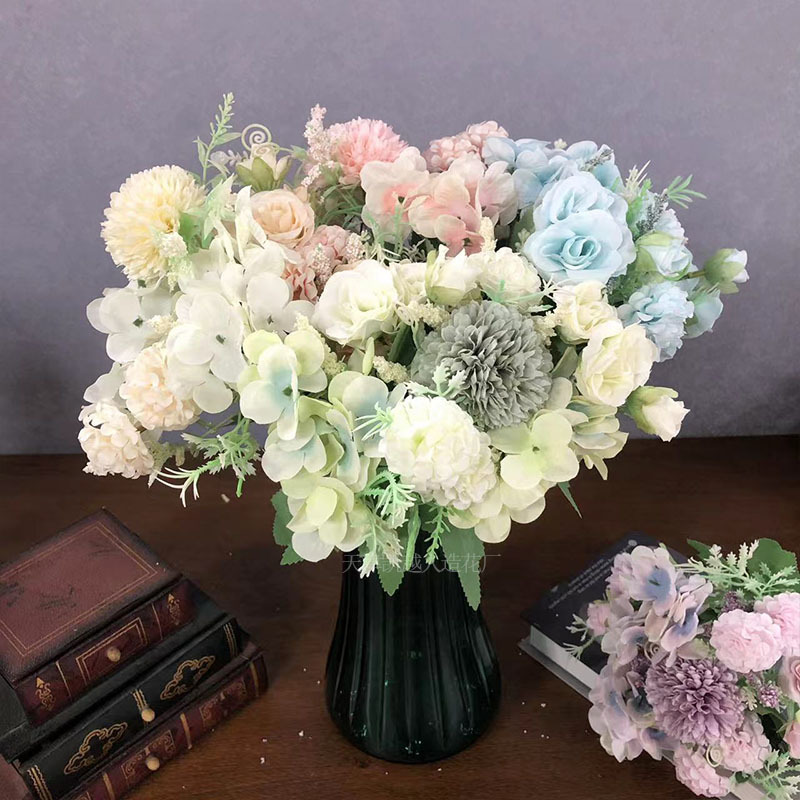 Artificial rose combination set home decoration bottle flower wedding bouquet flower arrangement photography props fake flower