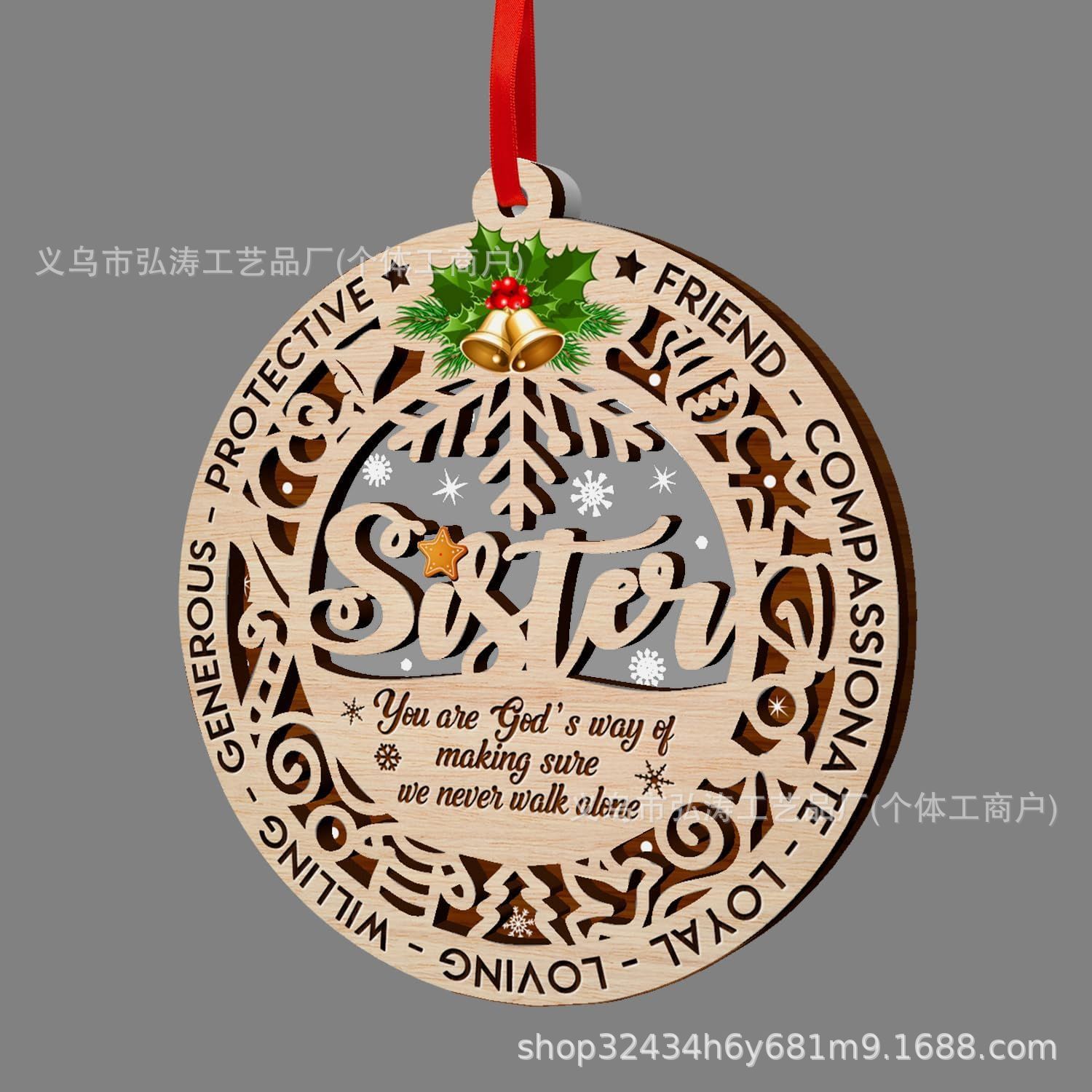 Decoración colgante 2026 nuevo mejor regalo de mudanza decoración de madera decoración para el hogar decoración del árbol de Navidad rojo