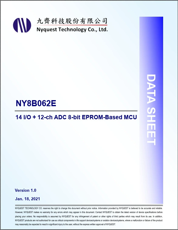 Поставка MCU Jiuqi NY8B062ES16