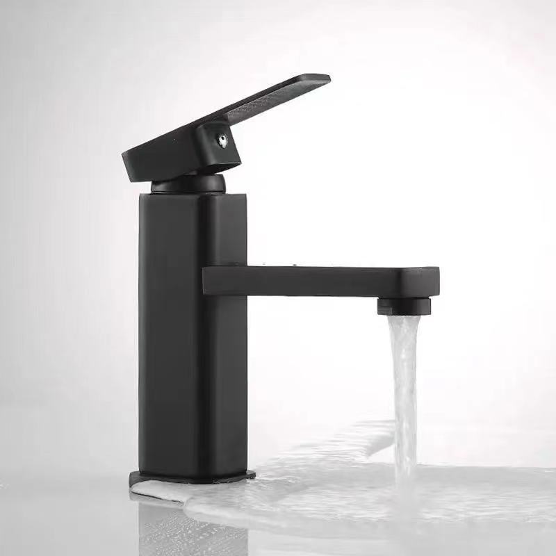 黒色洗面器蛇口ステンレス冷熱四方単孔洗面器洗面器トイレ蛇口卸売り|undefined