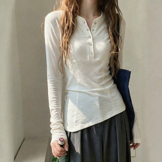 美式辣妹白色正肩长袖T恤女2026早秋修身显瘦不规则打底衫上衣薄