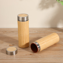 304不锈钢竹壳保温杯办公茶杯紫砂内胆水杯大容量车载真空竹子杯