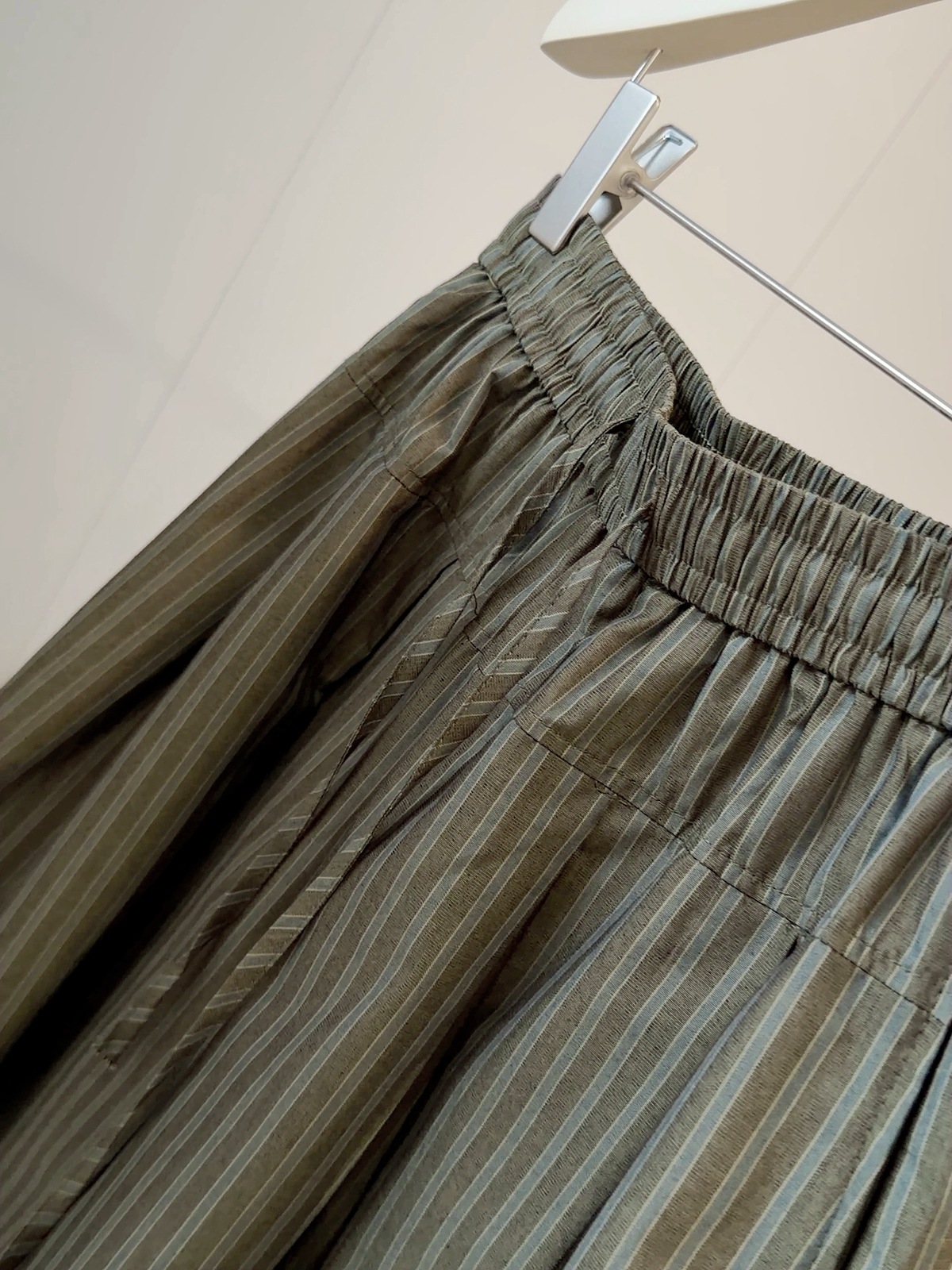 Retro Women's Drawstring Striped Casual Pants Slimming Flattering Loose Fit Wide Leg Shorts Five Point Skirt Style Summer_ecoleips.com