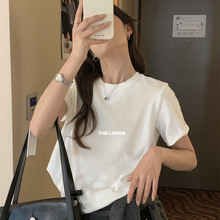 THE LIMON柠檬绿茶2025秋季短袖t恤女短款港味打底衫内搭宽松上衣