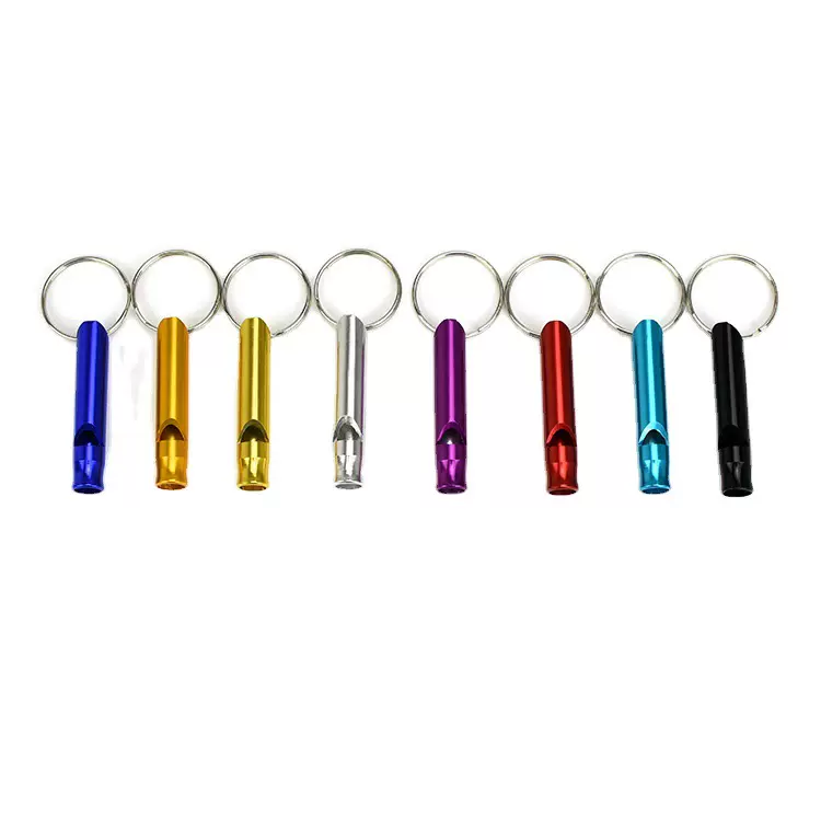 现货供应小号口哨铝合金计时钥匙扣小口哨加工户外运动金属哨子