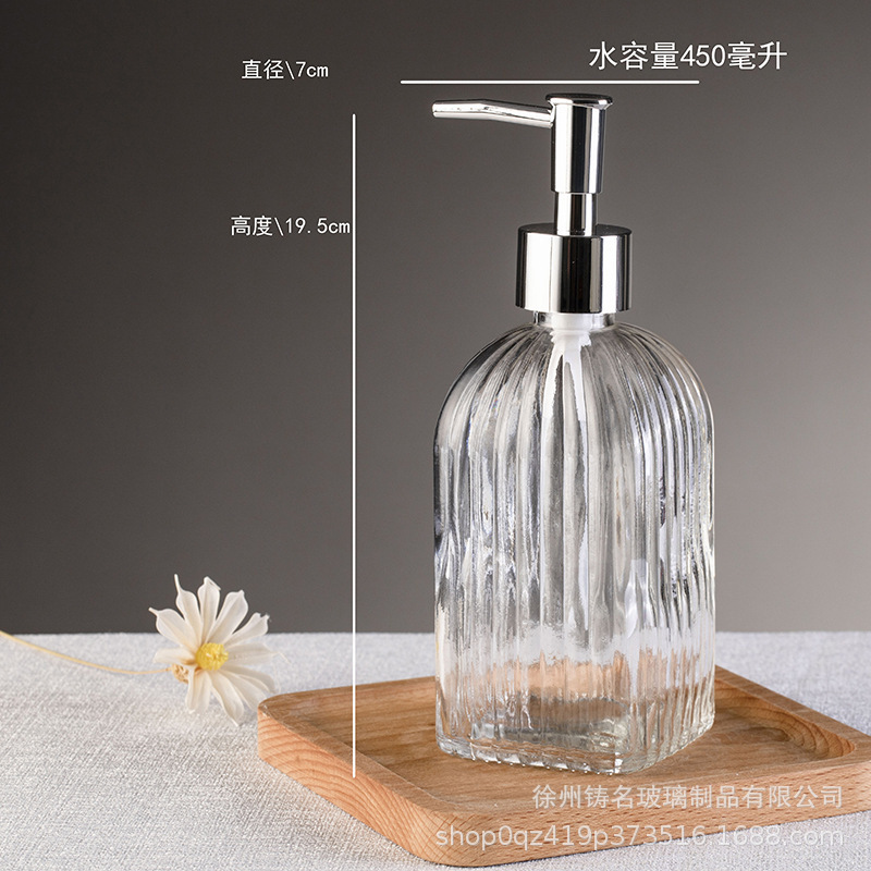 スポット卸売アマゾンプッシュ式ガラス手指消毒剤垂直パターン増粘ボストンシャワージェルローションボトル|undefined