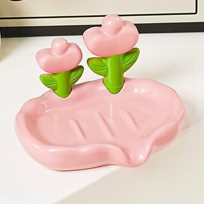 (Cross-border trading), high quality plastic soap holder, flowered