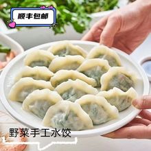 纯手工野菜水饺荠菜蒲公英马齿笕水饺新鲜纯素馅现包速食饺子批发