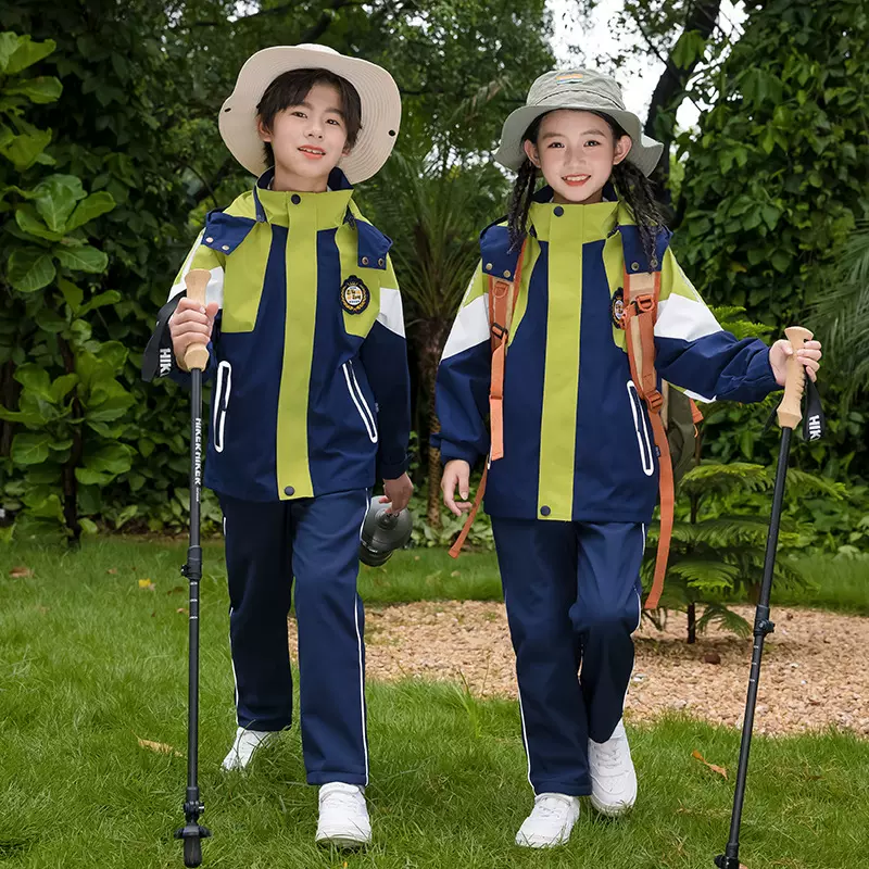 小学生校服冲锋衣三件套幼儿园园服春秋冬季装儿童班服加厚三合一