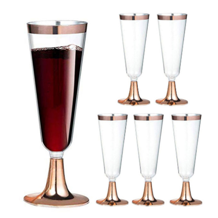 使い捨てプラスチックシャンパンカップPS/PP泡立て酒高足カップセット家庭用クリエイティブワイングラスカクテルカップ|undefined