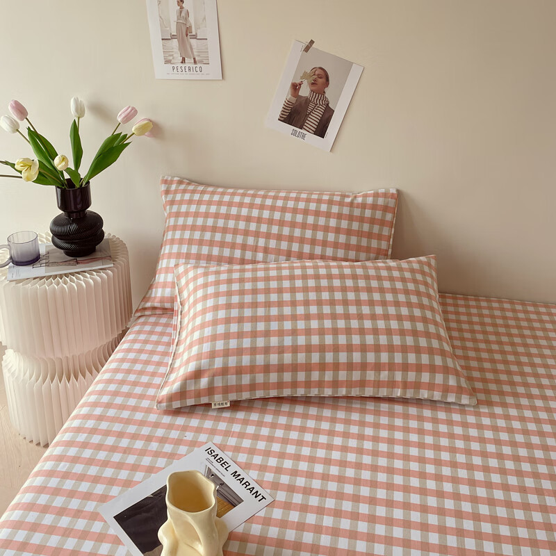 Un par de fundas de almohada de tela gruesa vieja de algodón puro 48*74cm Funda de almohada para adultos de algodón para el hogar Funda interior de núcleo de almohada individual