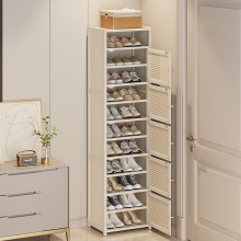 奶油风入户简易鞋架家用门口多层收纳神器宿舍经济型防尘小型鞋柜