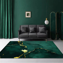 跨境亚马逊轻奢北欧简约地毯时尚绿色客厅卧室床边毯民宿地毯地垫