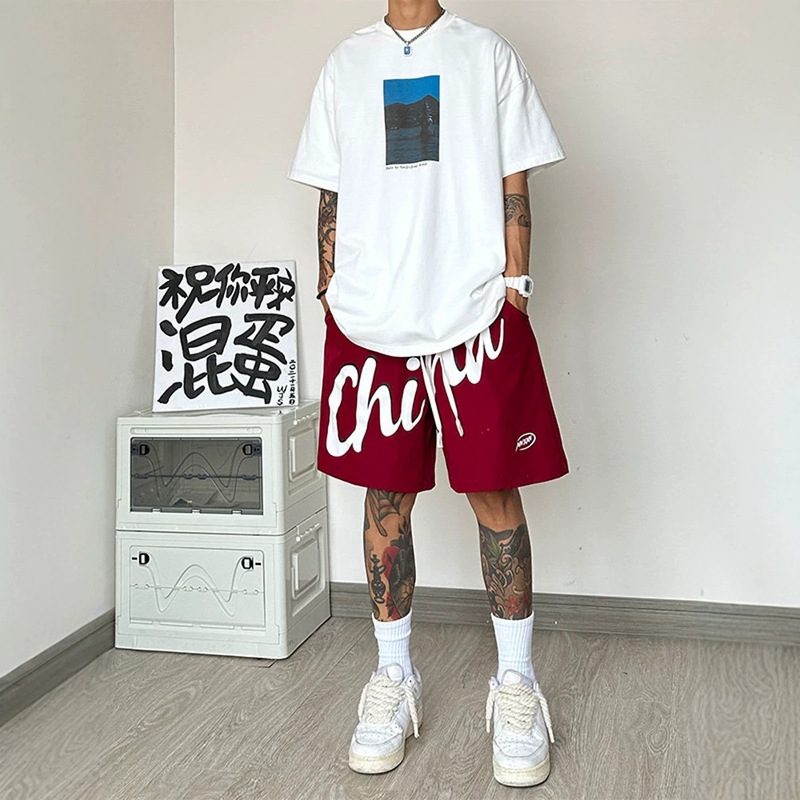 American-Style Basketball Shorts for Men 2026 New Summer Outdoor Sports Shorts Loose Casual Plus-Size Knee-Length Shorts