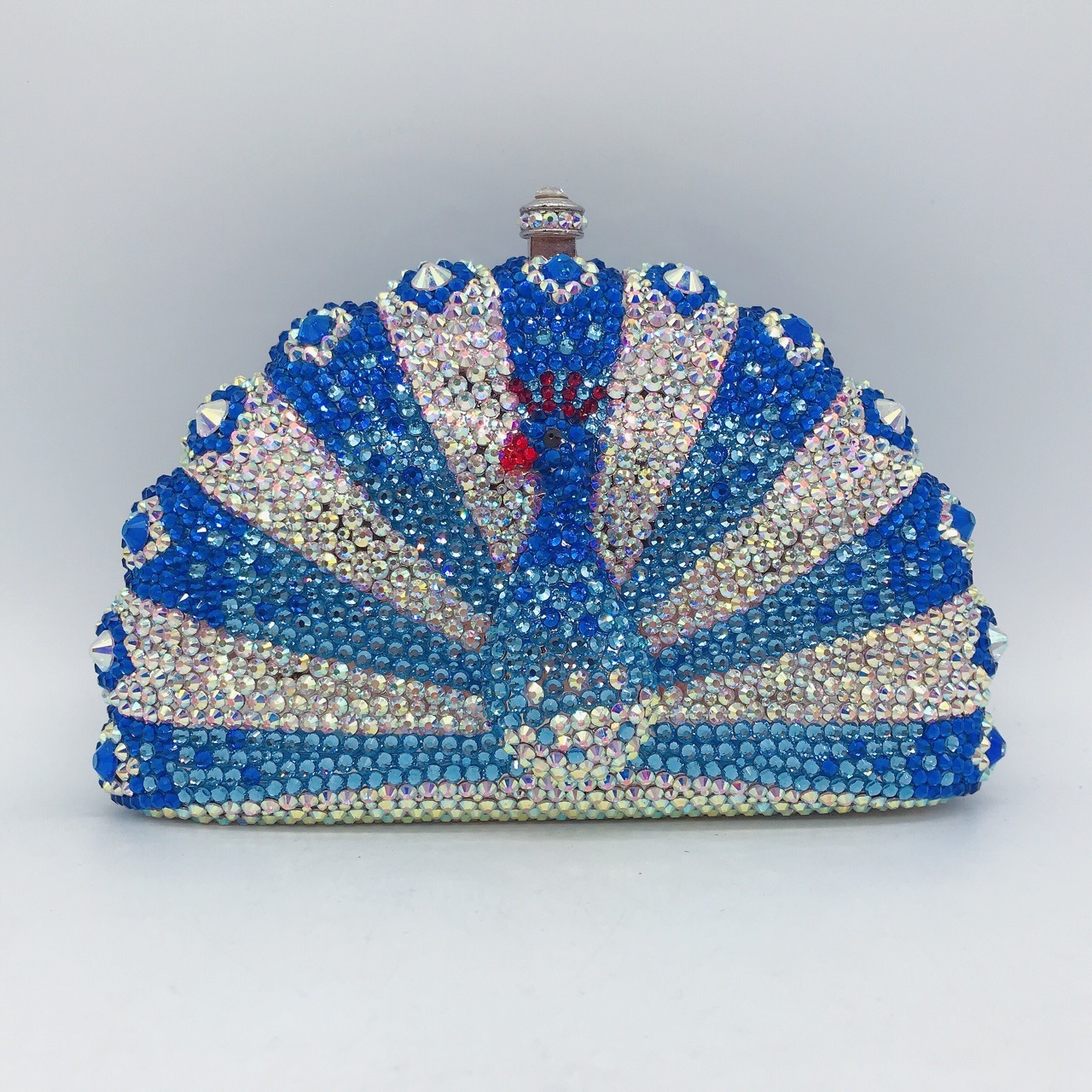* Peacock Open Screen Diamond Banquet Bag Bags estilo europeo y americano lleno de bolsas de mano de diamantes bolsas de cristal de banquete transfronterizas