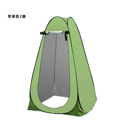 Outdoor Quick-Open Bathing and Changing Toilet Tent Sun Protection and Anti-Seepage Portable Household Thickeneded Warm Single-Layer Bath Cover (Avtomobil dam çadırları) - army-green-14m-windows