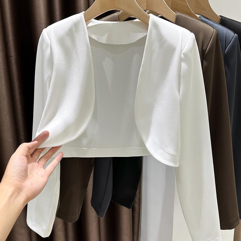 胖mm大码春秋季新款垫肩西装外套女美拉德外搭短款西服上衣300斤|undefined