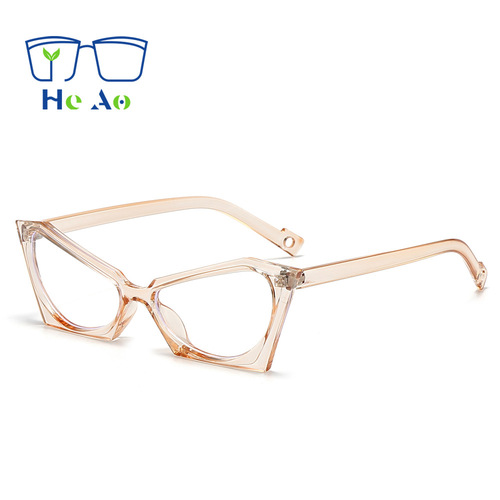 Huoao New Personalized Eyeglass Frames Elegant Niche Asymmetrical Stylish Women's Universal High-End Non-prescription Glasses
