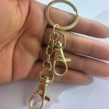 合金 双头电镀狗扣 钥匙扣 证件卡套钥匙链 饰品配件 现货批发
